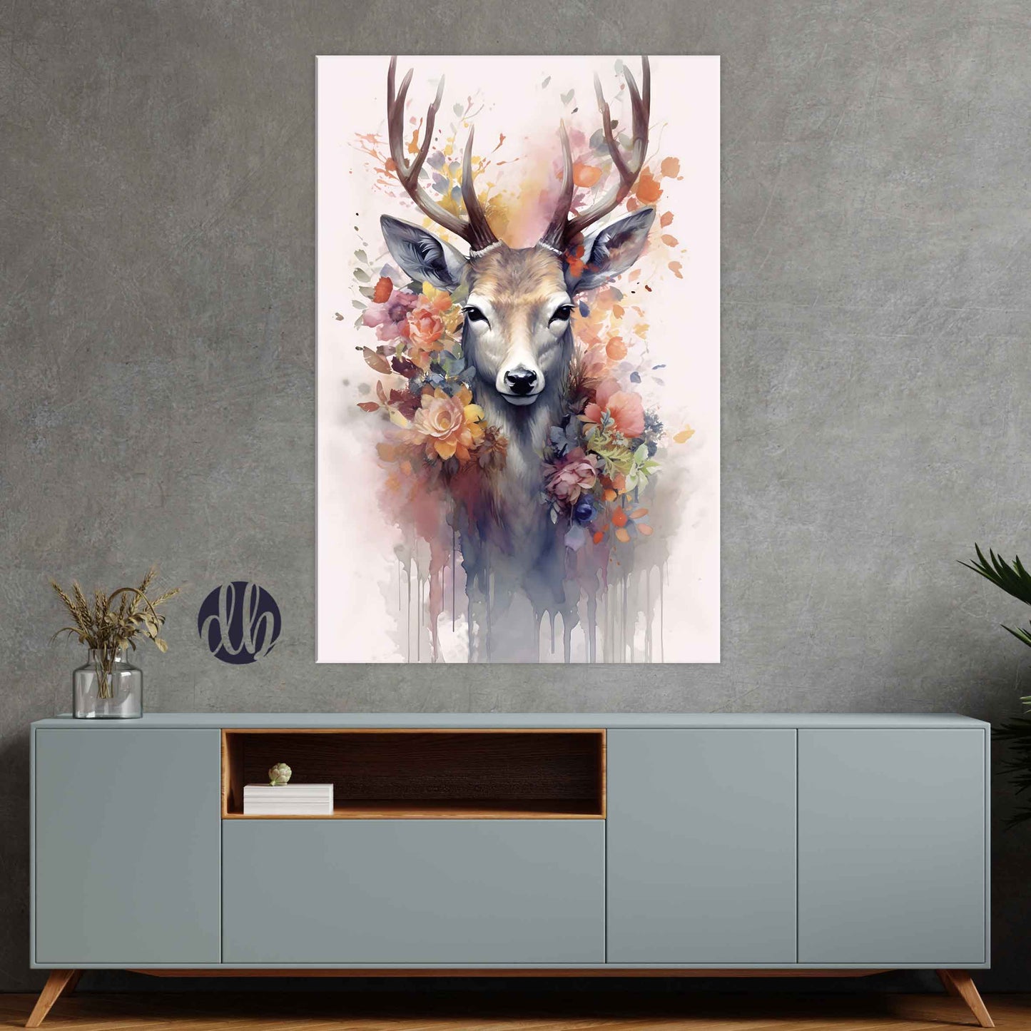 Elegant Deer with Flowers