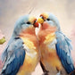 Watercolour Style Lovebirds