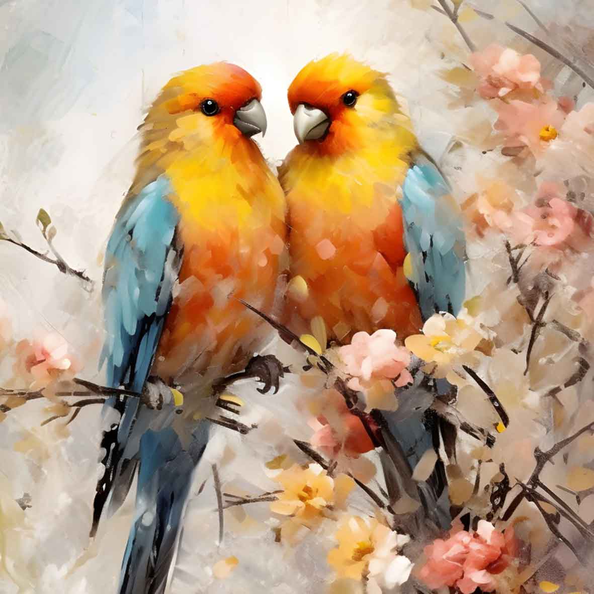 Lovebirds Watercolour Style