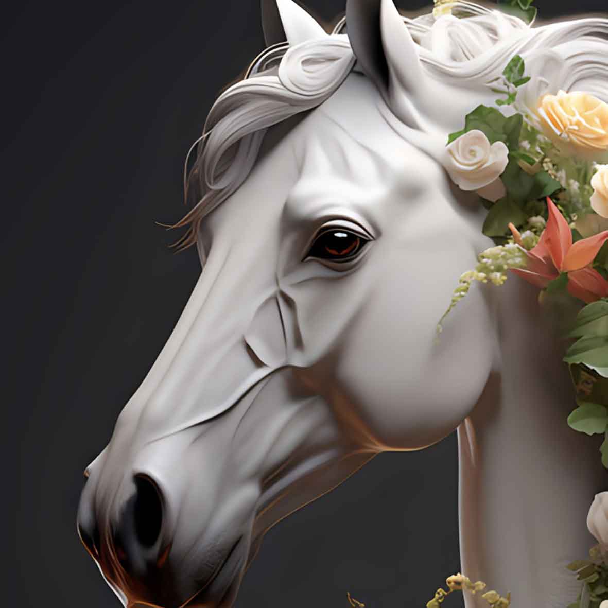 Royal Horse with Flowers