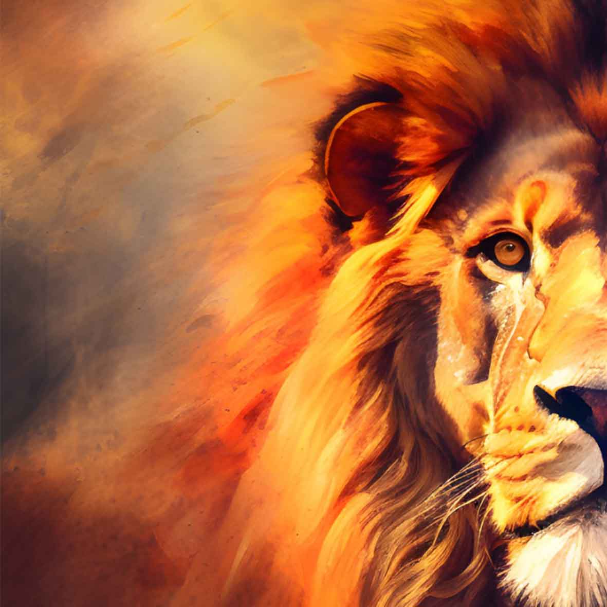 Closeup Painting Effect Lion