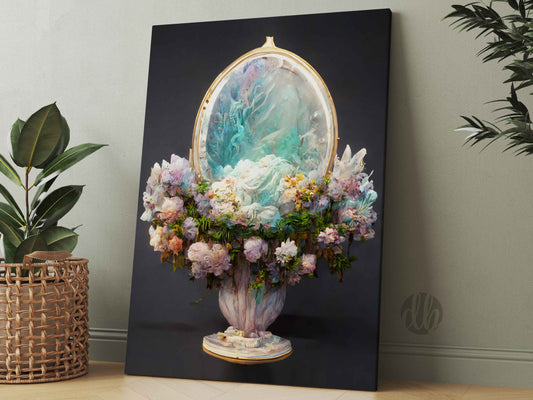 Pastel Flower Bouquet With White Vase