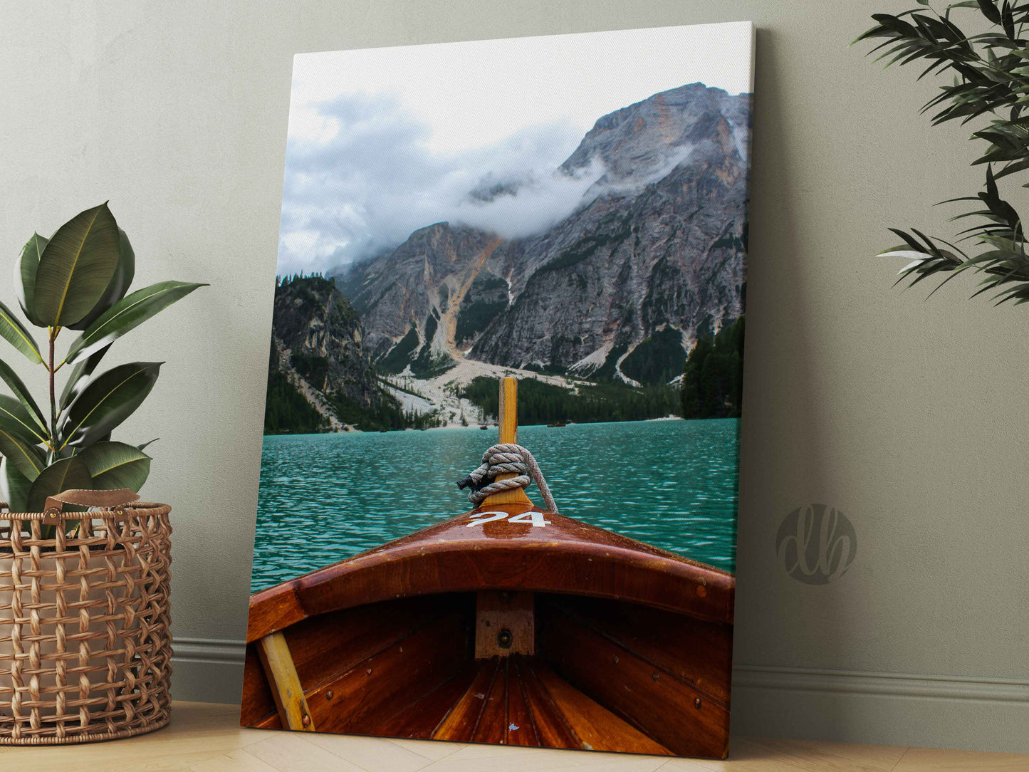 Boat In Crystal Clear Waters With Mountains