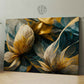 Elegant Golden Blue Flower With Vintage Style